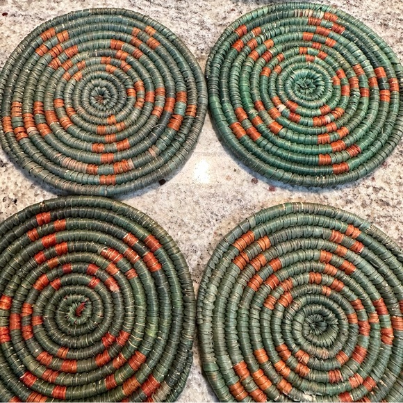 Natural Woven Coasters - Set of Six - Picture 3 of 5